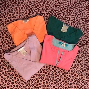 Four Women’s Scrub Tops Size Medium Bundle Lot